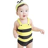 Arshiner子供用Bee Style One Pieceゴムビーチ水着水着with Hat カラー: イエロー