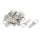 uxcell　額縁ハンガー　リング　写真フレーム　シルバートーン　壁マウント　十字ステッチ　18個入り