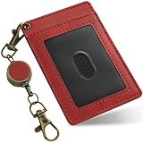 メンズ パスケース リール付き icカードケース 定期入れ リール付き 縦 IDカードホルダー 2枚収納 両面 ネームホルダー 伸縮可能 取