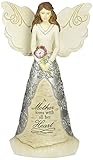 Elements Mother Angel Figurine by Pavilion, 8-Inch, Reads a Mother Loves with All Her Heart