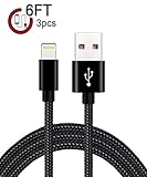 iPhoneケーブル、zeuste 3パック6 ftナイロン編組コードLightningケーブルLightning to USB充電充電器for iPhone 7 / 7 Plus / 6s / 6s