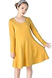 スウィートマミー (Sweet Mommy) シンプル フレア ポンチ ワンピース 授乳服 / マタニティウェア M マスタード