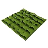 Asixx　36ポケット　植えバッグ　植付バッグ　壁掛け式　フェルト製　植物育成バッグ　ぶら下げ　 屋内　屋外　園芸　ガーデン　省スペース　植物栽培　2色選べる(緑)