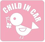 imoninn CHILD in car ステッカー　【マグネットタイプ】　No.02　コトリさん　（ピンク色）