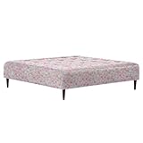 arne ベンチソファー 幅145cm 奥行145cm 高さ40cm 背もたれなし 3人掛け レトロ ベンチソファ Baggy Cube 6×6 花柄 ピンク