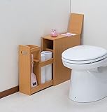 薄型スライド トイレ ラック 収納 スリム 棚　ナチュラル
