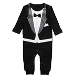 Linyuan ファッション Baby Boy's Newborn Gentleman Formal Rompers ロンパース Cotton Jumpsuits Autumn Winter