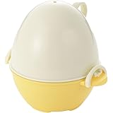 ヨシカワ 日本製 電子レンジ調理器 レンジでかんたん たまごじょうず ホワイト×イエロー SH8092 15.5×12.9×13.7cm