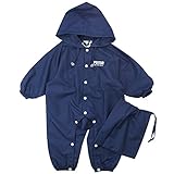 【オールシーズン】 POSTAR(ポスター) ワンポイントレインカバーオール 90cm/NAVY NO.P-6611-21