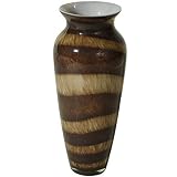 Essential D?cor Entrada Collection Glass Vase, 15.5 by 6.5-Inch, Brown [並行輸入品]
