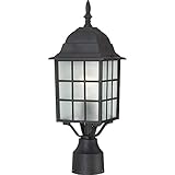 Nuvo Lighting 60/4909 Adams One Light Post Lantern 100 Watt A19 Max. Frosted Glass Textured Black Ou