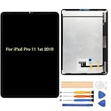 液晶パネル For iPad Pro 11 1st 2018 画面交換修理用 タッチパネルセット 11.0 インチ A2013 A1934 A1980 A1979ＬＣＤスクリーン 統合画面交換修理用キット 無料の修理工具(ブラック)