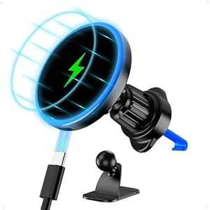 ActionPie MagSafe 15W車載ワイヤレス充電スマホスタンド 360° 超強力磁力 iPhone 12-17シリーズ対応