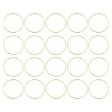 [uxcell] 100個セット 30mm 真鍮製 くうどう 円形 ペンダントフレーム リンクリング 宝石コネクター イヤリング ネックレス 宝石メイキング レジンクラフト用 (ライト金色)
