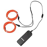 Onite 2x 8.2ft Neon Glowing Strobing Electroluminescent EL Wire Light connect to a Battery Pack Cont