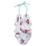 Domybest子供 水着　ワンピース 女の子 水着 みずぎ キッズ　女児　花プリント　フリル　夏　ビーチ スイムウェア オールインワン　スイミング プール　海水浴 (120（4-5歳）, A)