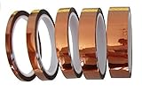 ポリイミド絶縁耐熱テープ (幅5mm、10mm、15mm、20mm、25mm）長さ30m　 5種セット　電子工作の必需品　基板の　エッジコネクタ　保護に