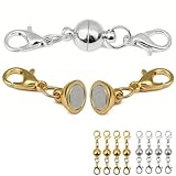 AQUALOACH マグネットクラスプ 留め具 6mm ボール型 10個セット ネックレス ブレスレット 接続 金具 磁石 パーツ ゴールド シルバー DIY ハンドメイド 素材 (ミックス)