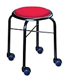 キャスタースツール ボンLCS-445レッド/ブラック