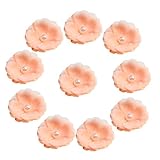 Perfk パール　花芸用品　10個入り　フラワー　ヘッド　4cm　人工メッシュ　ホーム飾り　造花　シルク　ローズ　全7種選べ - オレンジ