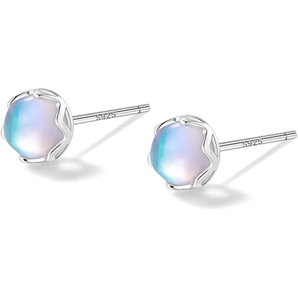 Amazon | ブルームーンストーン プラチナ Pt900 4mm ピアス レディース
