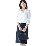Pearls　ブラウスとタイトスカートをドッキングした♪ 授乳口つき 異素材ワンピース (off white × black)