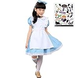 [マドルガーダ] アリス コスプレ 衣装 キッズコスチューム ハロウィン タトゥーシール付き 2点セット 女の子 S750 (150cm)