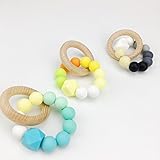 Mamimami Home おしゃぶり ベビー用おもちゃ ガラガラ　噛がため　シリコーン/ブナ 3個「BPAフリー」[FDA認可済]