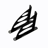 lewu 棚受け金具 白 黒 L型 アイアンブラケット 荷重25kg ネジ入り (楕円型黒2個入れ)