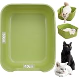 Cat's Eye 猫 トイレ 大型 オシャレ かわいい シンプル 50×40×22㎝ (グリーン フロント)