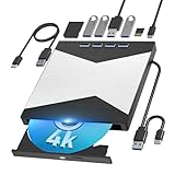 【2025革新版】ブルーレイドライブ外付け 4K UHD再生対応 ブルーレイプレーヤー BD/DVD/CDプレーヤー 再生/読み込み/書き込み対応 高速・静音 USB3.0/Type-C両接続 多機能blu-ray TF/SDカードリーダー付き 高速 読取・書込 外付けbdドライブ ブルーレイプ 軽量 外付けブルーレイドライブ Windows 11 10/8/7/XP Mac対応