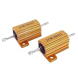 SODIAL ゴールドトーン　25W 100オーム　5% アルミニウムハウジング抵抗　2件