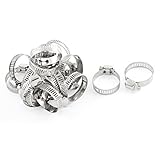 uxcell ホースバンド ホースクランプ ステンレス 金属 パイプクリップ 調整可能 シルバートーン 20個入り