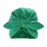 Domybestベビー用帽子　リボン付き　秋　寒さ対策　冷房　可愛い 衣装 赤ちゃん 新生児 出産祝い 百日記念　8色 (グリーン)