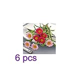 Moobom ヒナギク飾花　雛菊　人工観葉植物 ブーケ 花束　美しい ロマンチックな雰囲気 ホーム飾り 室内装飾　飾り物 6pcs (ピンク＋レッド)