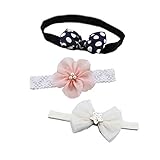 BIANHUAN ベビー ヘアバンド 赤ちゃん カチューシャ かわいい ヘアアクセサリー リボン 3点セット 赤ちゃん 髪留め キッズ 女の子 出産祝い 髪飾り カチューシャ おしゃれ 子供用 可愛い
