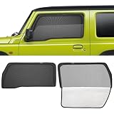 J-PREMIS 新型 ジムニー JB04系 サンシェード マグネット式 サイド用 2in1一体式 メッシュカーテン JIMNY JB64 JB74 車種専用 カーシェード 換気 断熱 日除け メッシュサンシェード 日焼け防止 UVカット 遮光カーテン 日差し 紫外線カット 虫よけ 通気 運転席 助手席 アクセサリー パーツ 2枚