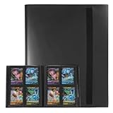 VERISSY カードファイル 4ポケット 横入れ 160枚収納 大容量 トレカ ファイル 黒 透明 薄型 収納 カードケース トレカ収納ファイル カード コレクション カード整理ケース 収納ホルダー カード収納 アルバム カード持ち運びケース (ブラック)