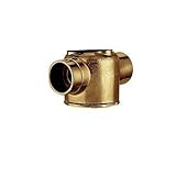 Caleffi z207537 z-one 2ウェイストレート汗low-lead真鍮バルブボディ、3 / 4インチ接続