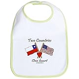 CafePress Pride 2 countries; 1 heart Chile Bib - Standard Kiwi [Apparel] by CafePress