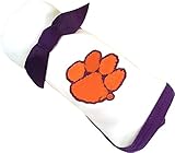 ClemsonタイガーBaby Receiving Blanket – パープルトリム