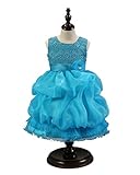 WIN 女の子 スパンコール 子供ドレス キッズワンピース 女の子スカート ガールズフォーマル パーティー 発表会 結婚式 入園式 演奏会 花嫁介添人 七五三 卒業式 お嬢様のドレス (140cm, 