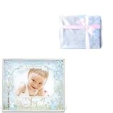 メモリアルギフト ガラス　【EINE】ベビーフレームブルー 通常マリッジラッピング