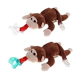 D DOLITY 全１０種類　ベビー　ぬいぐるみ　動物の形　おしゃぶりホルダー　おしゃぶり　おもちゃ　 - モンキー