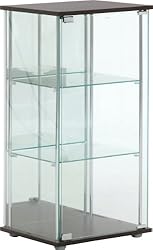 不二貿易 ガラスコレクションケース 3段 幅42.5cm 背面ミラー付き 96048