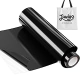 JAVIGA アイロンプリントシート 熱転写ラバーシート PU素材DIY用 約30x304cm Ｔシャツ 布 綿 ポリエステルに適応 洗濯可能 （ブラック）