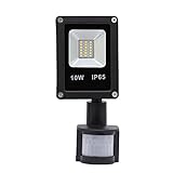 VINGO 超薄型 10W LED 投光器 センサーライト フラッドライト PIR投光器 人感センサーライト 昼白色 防水仕様IP65 防災用品 屋外照明 防犯対策 超高輝度 自動点灯 角度可調
