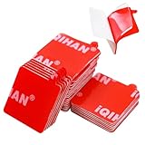 iQIHAN 両面テープ はがせる 超強力 耐水 耐熱 耐候性タイプ 透明 防水タイプ テープのり 吸盤 補助 両面シール ポスター 飾り貼りテープ 家庭用 業務用 厚さ1mm (四角型 40mmx40mm 30枚)