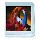 CafePress – Filmリールwith Movieチケット – -スーパーソフトベビー毛布、新生児おくるみ ブルー 076041413225CD2
