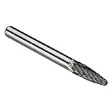 uxcell ダブルカット タングステン カーバイド ロータリーファイル6mmヘッド6mmシャンク テーパー形状